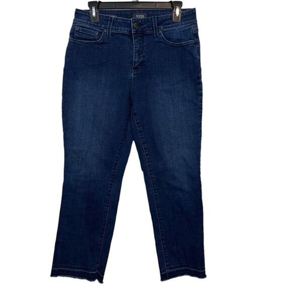 NYDJ Not Your Daughter's Jeans MARILYN ANKLE Dark Wash Stretch Jeans Flowers 10 - Picture 1 of 16